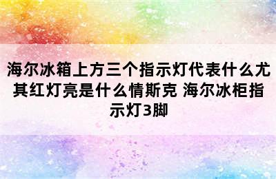 海尔冰箱上方三个指示灯代表什么尤其红灯亮是什么情斯克 海尔冰柜指示灯3脚